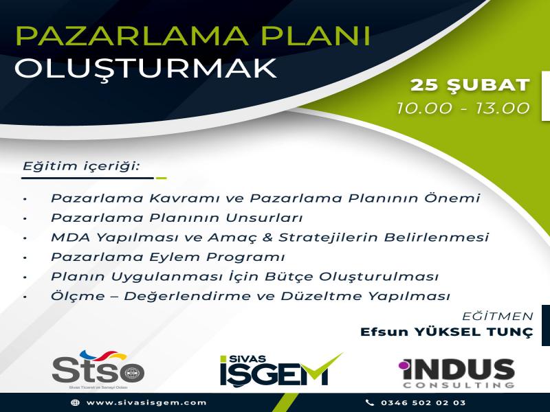Pazarlama Planı Oluşturma